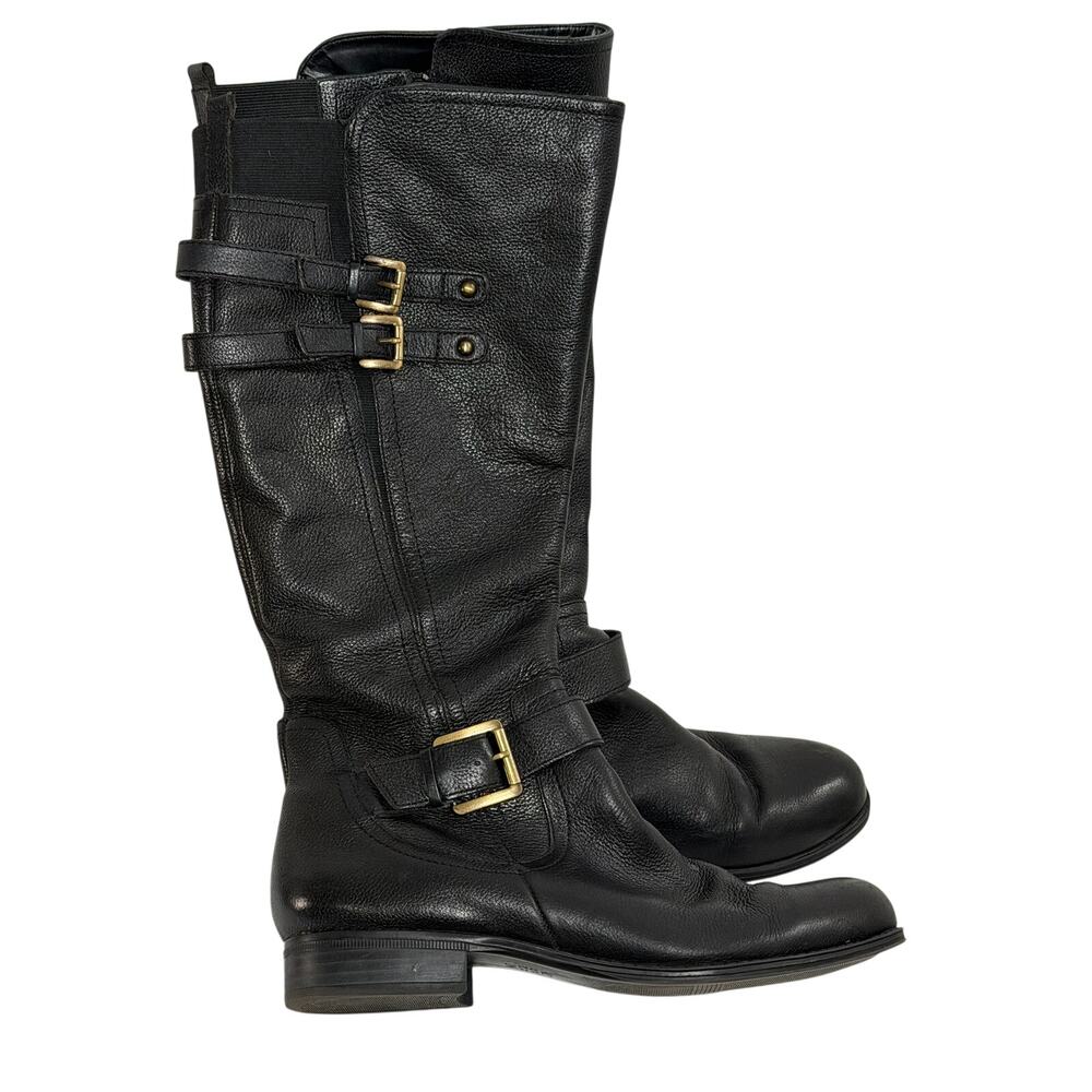 Naturalizer Black Leather Jesse Knee High Women's Riding Boots 10W